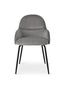 Goeurvant Elegant Curved-Back Upholstered Dining Chairs With Armrests And Metal Legs For Dining Room, Living Room, Office - Set Of 2 / Set Of 4 / Set Of 6 - Gray - Grey - View 6