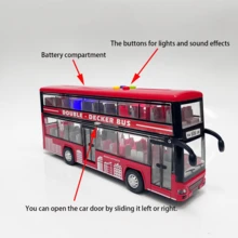 Toy, Toy Car, Bus Car, Toy Bus Car, Bus Car Model, Double-Decker Bus, Boys' Game, Children's Toy Car, Birthday Gift, With Lights And Music, Inertial Power Drive, Children's Toy Vehicle, Bus Vehicle, Christmas, Halloween, Holiday Gift, Boys' Gift - Multicolor - View 11