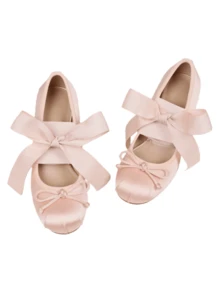 Ballet Riband Med Square Heel Round Toe Mary Jane Lace Up Summer Tacones For Women - 裸色 - 查看 7