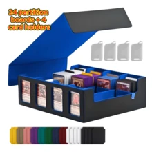 3000+ Capacity Commander Deck Box With 4 Top Loaders, 24 Color Divider Tabs, Suitable For TCG, Sports Cards, Versatile Compartment Card Holder Box With Flip-Top Window, Portable And Elegant Game Card Storage Case - Multicolor - View 10