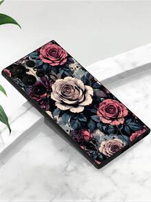 1 pieza Funda de teléfono con estampado elegante de rosa compatible con iPhone, Honor, Redmi, Galaxy A04e/A05s/A13/A14/A15/A34/A35/A50/A52/A53/A54/S21/S22/S23/S24/S25/S25Ultra, 6A/7A/8A, 12T/13T/14T