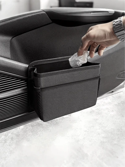 Car Seat Back Storage Bag With Side Hanging Accessories - Multifunctional Storage Box, Cup Holder, Open Storage Slot - Made Of Durable Material, Suitable For Rear Seat And Door Storage Bag - Fits SUV, Sedan, Truck Interior Storage Bag - Space-Saving Car Accessory, Rear Seat Storage Bag, Car Trash Can, Fashionable Design, Smooth Texture