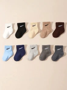 10 Pairs Kids Socks, Multi-Element, Multi-Color, Comfortable Anti-Slip, Suitable For All Seasons, Infants & Children - Multicolor - View 7