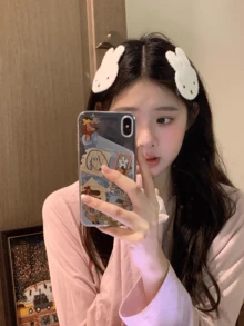 柔软蓬松的白色短款仿毛兔耳朵发夹 - 可爱的兔耳朵造型，简约风格，适合青少年日常发型、自拍和居家佩戴，是送给朋友/爱人的绝佳礼物，也是独特的节日/日常礼物。 - 瀏海貼 - 查看 7