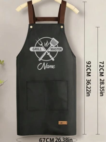 1pc Customized Apron Adjustable Customizable Name Apron Kitchenware Printing And Grill Master For Men And Women With Large Pockets Personalized Apron Adjustable Neck & Waist Straps Custom Design Cooking & Bbq Aprons Gift - Multicolor - View 11