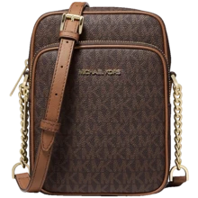 Michael Kors Jet Set Travel Medium Logo Crossbody Bag  Zip Fastening Square Bags For Women BROWN/VANILLA 35F1GTVC2B,Suitable For Everyday Wear, School, Work, Travel, And Shopping,A Perfect Gift For Christmas,New Year,Valentines' Day,Mother's Day - 棕色 - 查看 6