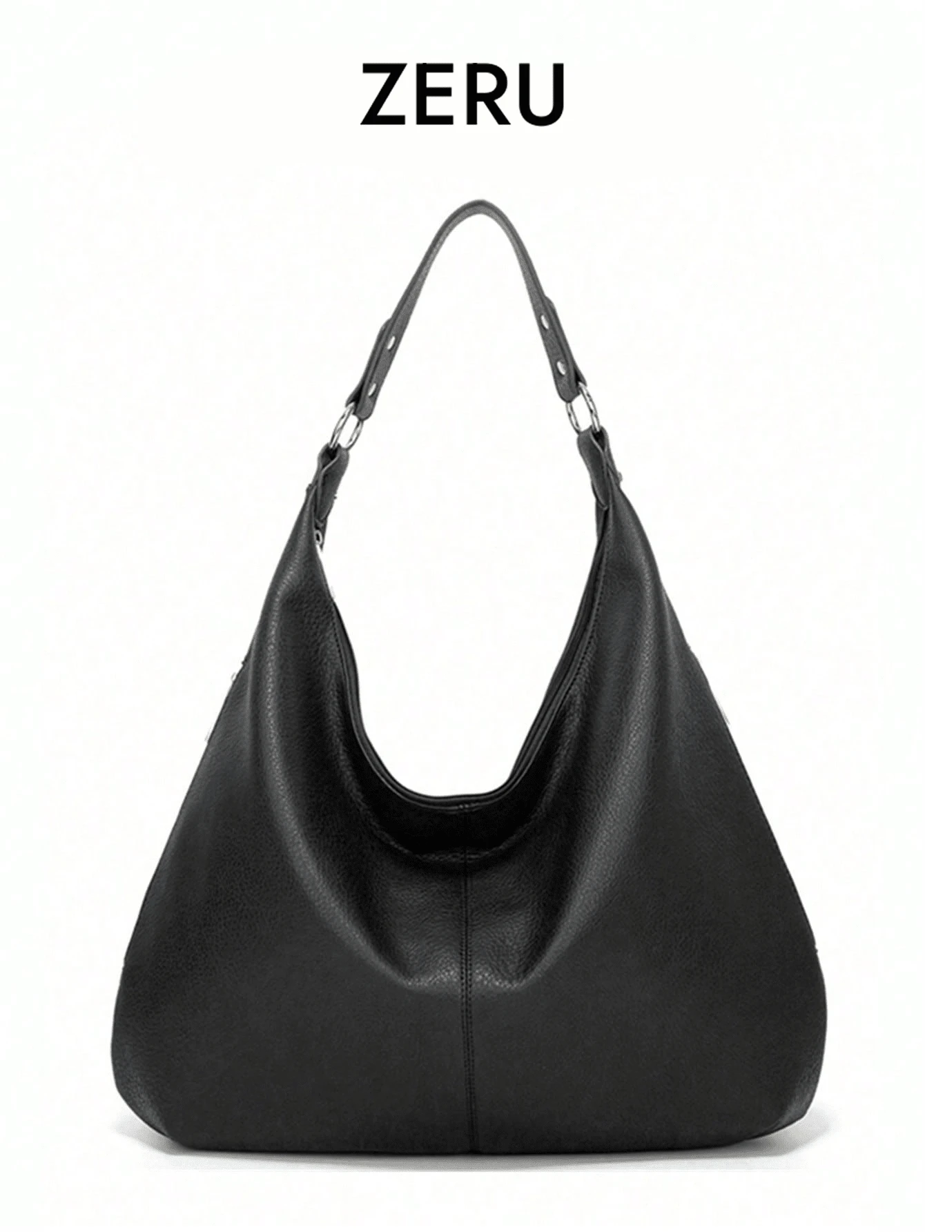 Vintage tygväska för kvinnor, ny moderiktig axel- och topphandtagsväska, stor kapacitet, mjukt läder, mångsidig pendlarväska, ny hoboväska, affärsväska för kvinnor perfekt för kontor, affärer och arbete - Svart - Visa 1