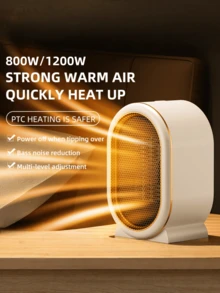 1 Peça Aquecedor Elétrico Portátil, Aquecedor de Baixo Consumo de Energia, Aquecedor de Ambiente, Aquecedor Elétrico PTC de Aquecimento Rápido, Aquecedor de Espaço Pequeno para Escritório, Dormitório, Quarto, com Proteção Contra Superaquecimento e Interruptor Anti-Tombamento, Aquecedor de Espaço Portátil, Presentes de Natal, Presentes para Homens/Mulheres, Presente do Dia dos Namorados - Entrada do tipo CE C (220-240V) - Visão 11