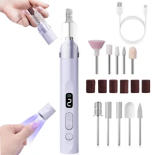 NEUZOJIT Professional Electric Nail Drill Machine Cordless Rechargeable With UV Light 3 Speed Gears For Acrylic Gel Nails Thick Toenails Home Salon Beginner Kit - Dụng cụ làm móng - Xem 16