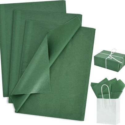 50pcs Green Gift Wrapping Paper, Suitable For Handmade Crafts, Party Gift Packaging, Bouquet Wrapping, Shoes And Clothing Packaging, Also Suitable For Birthday Gifts, Or Decorations For Holidays And Weddings