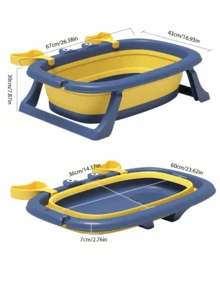 狗狗洗澡盆，中型犬猫通用洗澡盆，猫狗专用洗脸盆，宠物专用洗澡盆，宠物浴缸——便携式可折叠宠物盆，带热感应排水功能，防滑省空间，卡通螃蟹造型，送给宠物猫狗的贴心礼物 - 彩色 - 查看 2