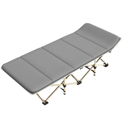 Folding Heavy Duty Camping Cot Bed - Portable With Mattress For Camping & Office