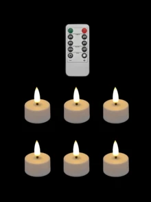 6pcs/12pcs/24pcs Battery Powered Tea Lights, Candle Lights, LED Tea Lights, Flameless LED Tea Lights, Wishing Candles, 3D Flame Effect, Realistic & Bright, Unscented, Fake Candles, With Remote Control & Timer, Suitable For Wedding, Party, Valentine's Day, Romantic Dinner, Home Decor, Outdoor, Gift, Candle Warmer - White - View 10