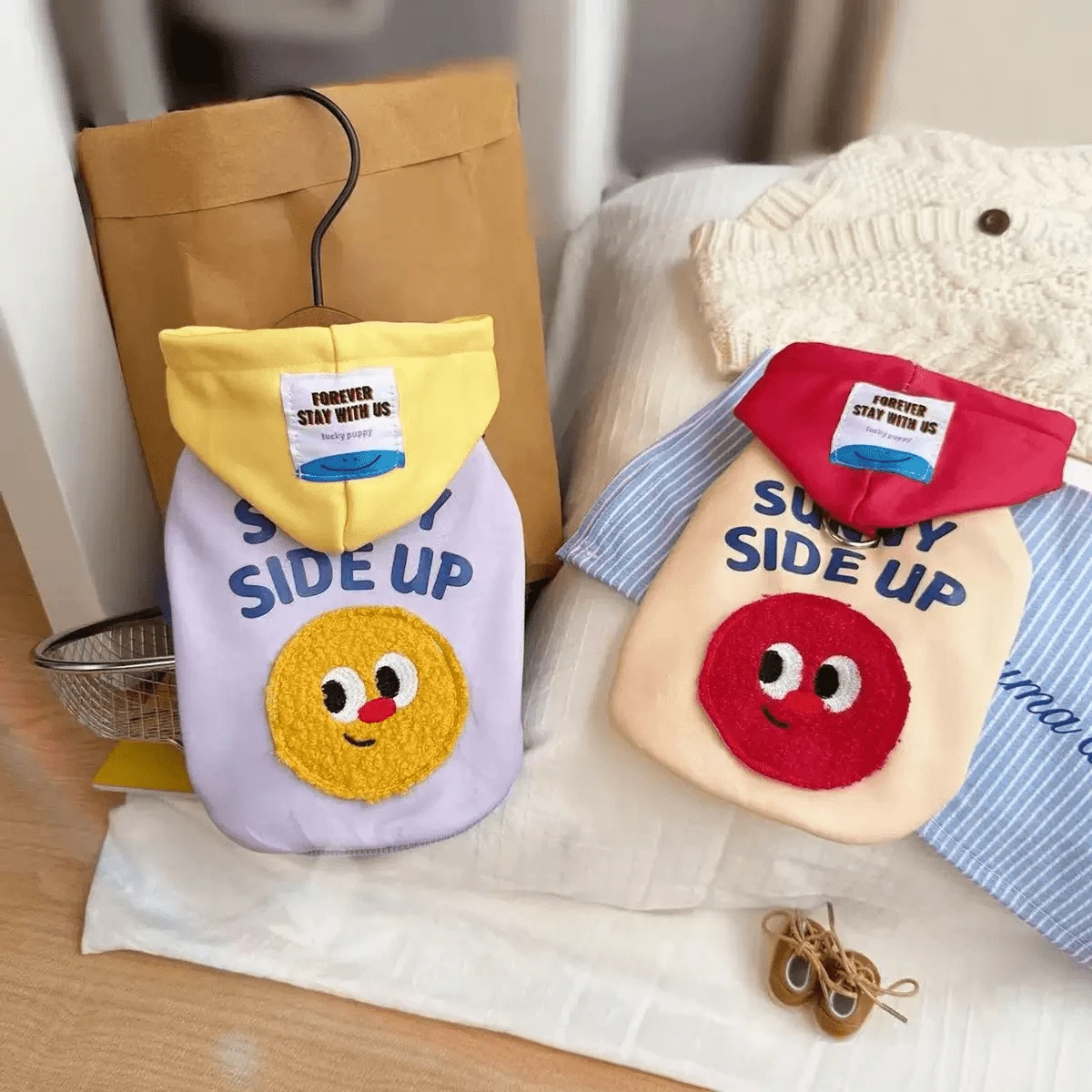 1pc Pet Dog/Cat Hooded Sweatshirt, Warm Thick Clothing, Fashionable Gift For Holidays, Spring/Autumn/Winter Essentials, Valentine's Day Gift - Multicolor - View 1