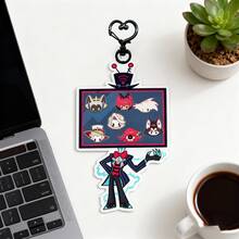 Haz-Bin/Hotel Shaker Charm, Anime Keychain, Wobble Keychain, VOX Keychain, Creative Keychain, Wobble Keychain, Anime Keychain, 7pcs Wobble Hanging Charms, Bag Charm, Car Charm, Birthday Gift, Party Favor, Christmas Gift - Multicolor - View 8