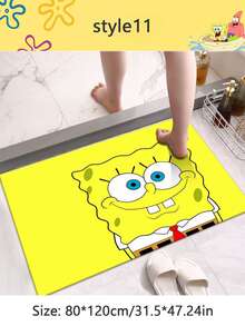 SPONGEBOB 1 pieza Alfombra de piso para sala de estar, dormitorio, mesita de café, sofá con diseño de Esponja Bob Esponja, lavable, la mejor decoración para fiestas y celebraciones con amigos, decoración perfecta para el hogar, regalo ideal para Año Nuevo - Multicolor - Ver 18