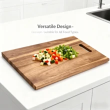 Tabla de cortar grande y resistente mejorada, juego de tablas de cortar de madera de alta calidad y duradera, diseño de bloque resistente, adecuada para carne, queso, pan, verduras, herramienta de cocina ideal, gran regalo para el hogar y la residencia, accesorios de cocina - Óxido marrón - Ver 9