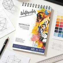 DOMUUH Large Spiral Bound Watercolor Book - A5 Art Sketchbook With Thick Cover & Pages, Heavy-Duty Spiral Binding, Binding Suitable For Artists, Students, Watercolor, Pencils, Markers, Colored Pencils - Ideal Birthday/Christmas Gift - 14.8cm/5.8in*21cm/8.3in - View 8