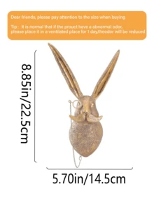 Duża/Mała (głowa niedźwiedzia, głowa królika, głowa jelenia, głowa myszy, głowa lisa) Dekoracyjna zawieszka ścienna, wystrój domu, brązowa rzeźba zwierzęcia z żywicy, ozdoba ścienna - Ozdoby - Zobacz 6