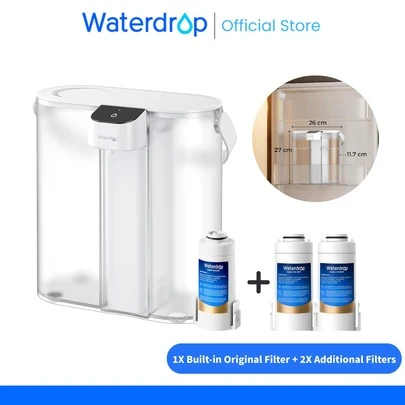 Waterdrop Eletric Water Filter Pitcher For Refrigerator With 3 Months Filter, Countertop Water Filter System, Reduces Chlorine, Lead, Mercury, / Reduce, 757 Liters