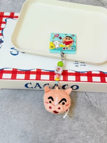 Shinchan Series Mobile Phone Pendant, Buriburi Zamen Style, Cute Piggy Q-Version Big Head, Colorful Beads & Metal Chain, Soft Touch & Vivid Cute Patterns, Ideal Decor for Phones/Keys/Bags/Desk, Perfect Birthday & Valentine's Dayift, Valentine's Dayift, Valentine, Fans, Shin - 萌系左衛門 - 查看 7