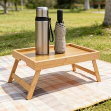 1 pièce Plateau de lit en bambou avec pieds pliables, bureau pour ordinateur portable 30*40cm, convient pour la cuisine, le canapé ou l'espace de travail, idéal pour les cadeaux de remise des diplômes, les présents de pendaison de crémaillère - Multicolore - Voir 8