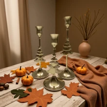 3pcs Gold Snowflake Christmas Tree Candle Holders, Elegant Metal Candle Stand For Christmas Home Decor, Party, Dining, Gift, Holiday Decoration - Multicolor - View 7