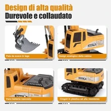 2025 1:20 Hz Digger ferngesteuert Bulldozer. Spielzeug,2 ladende batterien,Ein geschenk für kinder, spielzeug, ein geburtstagsgeschenk - Gelb - Übersicht 7