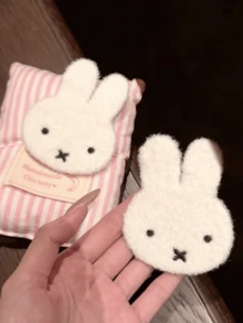 柔软蓬松的白色短款仿毛兔耳朵发夹 - 可爱的兔耳朵造型，简约风格，适合青少年日常发型、自拍和居家佩戴，是送给朋友/爱人的绝佳礼物，也是独特的节日/日常礼物。 - 瀏海貼 - 查看 6