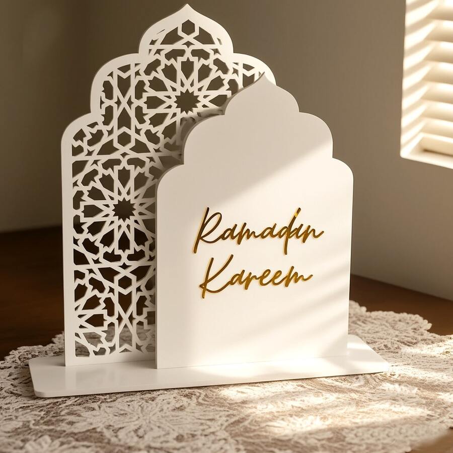 斋月餐桌装饰、伊斯兰家居装饰、斋月装饰、开斋节装饰、节日餐桌装饰、伊斯兰餐桌装饰牌、斋月祝福餐桌装饰、斋月祝福装饰牌、节日装饰 - 彩色 - 查看 1