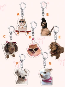 1 قطعة سلسلة مفاتيح وجه شيواوا من الاكريليك: يتميز بشخصيات اكسسوارات الحقيبة، مجوهرات مضحكة، وهدايا للمعجبين. مثالي للأصدقاء، الصديقات، أفراد العائلة، المعلمين، هدايا الحفلات، وديكورات هواتف ذات موضوع الكلاب. - متعدد الألوان - مشاهدة 10