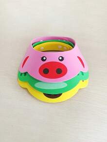 1个儿童卡通浴帽，柔软EVA材质，可调节防水洗发帽，便携式卡通图案沐浴帽，必备婴儿沐浴配件