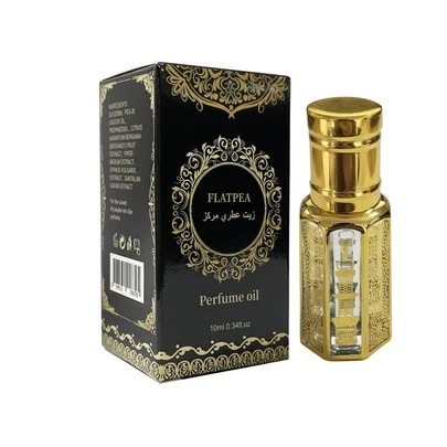 FLATPEA Aceite de perfume de alta concentración para hombres, opción de regalo de negocios de estilo árabe. Notas altas de manzana roja y cítricos, notas medias de suavidad herbácea, notas de base de tabaco y madera. Adecuado para banquetes de negocios, celebraciones y uso diario, proporcionando un regalo de estilo árabe lujoso y práctico para hombres.