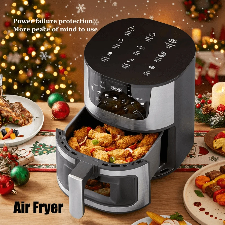 空气炸锅，大容量电空气炸锅烤箱一体机 - 轻松烘焙和油炸，插电式