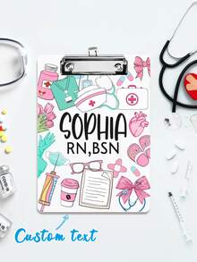 1pc Custom Nurse Clipboard With Name And Degree, RN BSN Personalized Medical Clipboard, Cute Nurse Graduation Gift, Nurse Practitioner Accessory,Back To School Gift - Multicolor - View 1