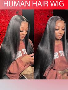 5x5 Lace Closure Glueless Human Hair Wig Straight Natural Black - Perfect For Office School Daily Party Events. Glueless Installation Easy To Wear For Beginner & Professional - Natural Black - 查看 3