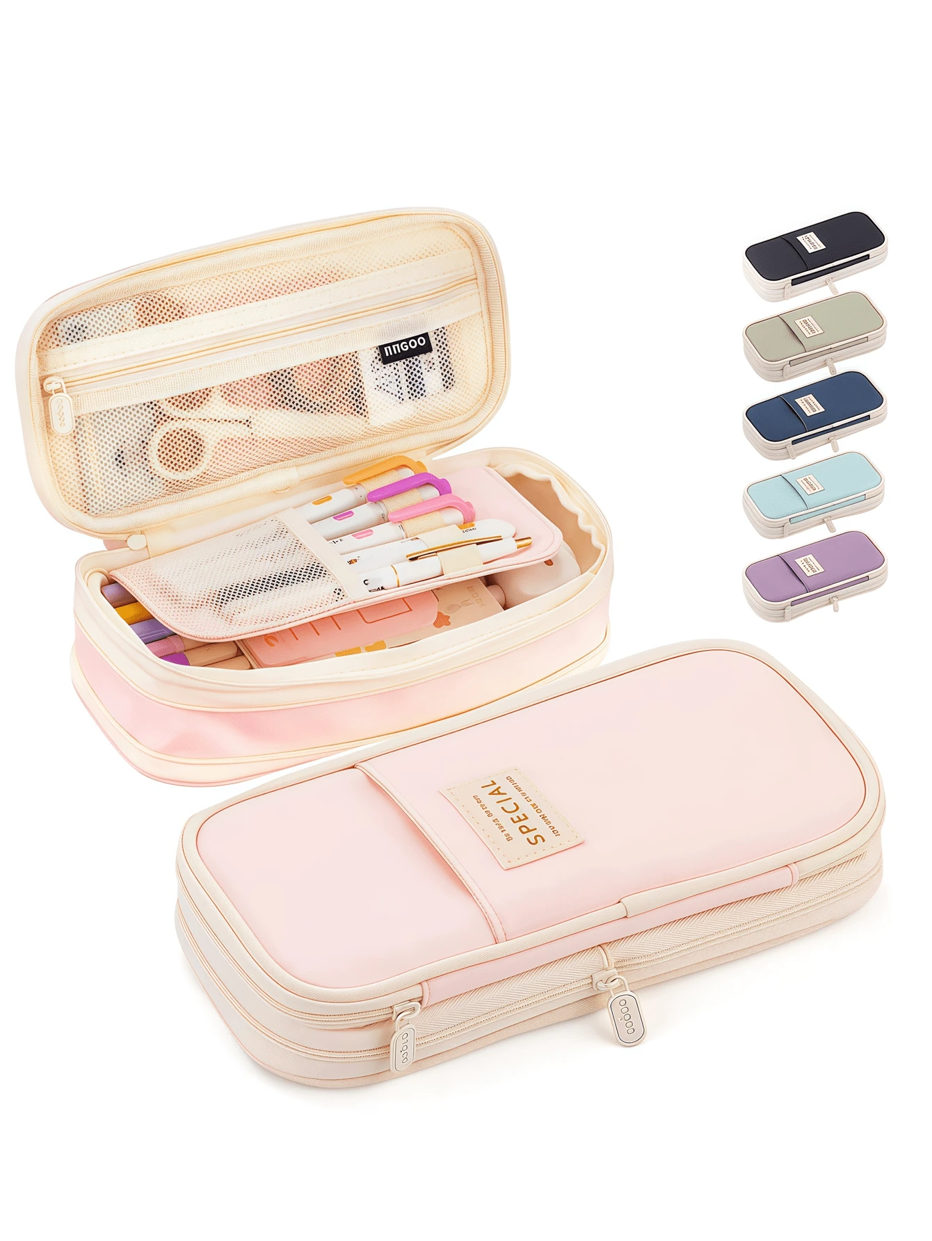Large Capacity Multi-Function Pencil Case, Pencil Bag, Student Stationery Storage Box, Back To School Supplies, Expandable Large Capacity Pencil Holder, Diagonal Fabric Stationery Storage Bag With Pen Slots