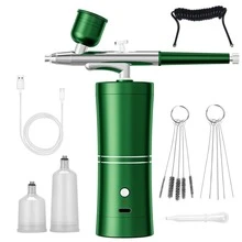 1 套便携式无绳喷枪套件，带延长软管，带空气压缩机的双动喷枪，适用于蛋糕装饰和绘画，紧凑型设计 - 彩色 - 查看 18