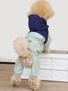 Áo mưa cho chó/mèo cỡ nhỏ và trung bình - Chống thấm nước, chống bụi, chống tia UV (nắng/mưa) | Áo khoác nhẹ phối màu tương phản cho thú cưng 4 chân | Vải TPU chống thấm nước, thoáng khí, có dải phản quang an toàn ban đêm, thiết kế nút tiện lợi, cổ tay và đáy quần co giãn, dây đeo cổ/lưng có thể điều chỉnh | Áo khoác gió cho thú cưng màu kaki/xanh nhạt/tím - Nhiều màu - Xem 12