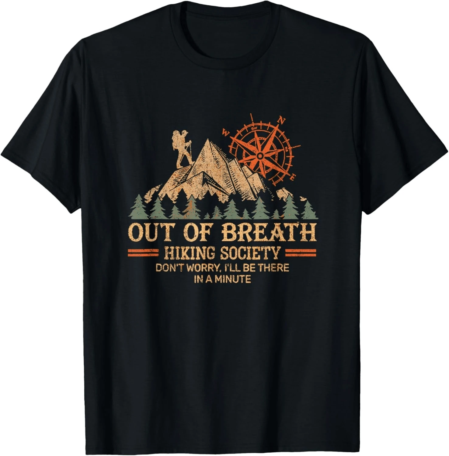 Out Of Breath Hiking Society For Men Women Hiker N - 黑色 - 查看 1