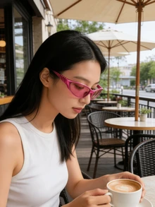 1 副新千年风格未来主义超大镜框运动骑行时尚眼镜，女士款，装饰时尚，防紫外线。 - 玫瑰紅 - 查看 8