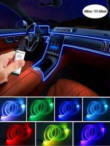 200cm 300cm 400cm Car Interior Neon Lights 7 Colors RGB Decorative Ambient Lamp For Auto DIY Flexible Ambient Light USB Atmosphere Lamp
