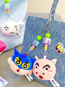 Shinchan Series Mobile Phone Pendant, Buriburi Zamen Style, Cute Piggy Q-Version Big Head, Colorful Beads & Metal Chain, Soft Touch & Vivid Cute Patterns, Ideal Decor for Phones/Keys/Bags/Desk, Perfect Birthday & Valentine's Dayift, Valentine's Dayift, Valentine, Fans, Shin - 萌系左衛門 - 查看 9
