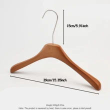 2pcs Wide Shoulder Wooden Hangers, Polished Surface, Extra Large 17.72 Inch Wooden Hangers Suitable For Jackets And Coats - Maple - View 7