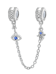 1pc 925 Sterling Silver Elegant Heart Shaped Safety Chain Pendant, Suitable For Women's Bracelets, Bangles, DIY Jewelry Making, Date Gift, Exquisite Women Jewelry