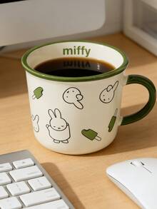 350毫升陶瓷马克杯，绿色冰棒造型，白色杯身，苹果绿杯口/把手，可爱卡通印花，简约风格，高温陶瓷材质，便携式设计，适合日常使用、办公、休闲、早餐、温馨时刻，是卡通爱好者、年轻女性、学生、上班族的理想之选，也是送给爱人/朋友的贴心礼物。 - 綠色 - 查看 7