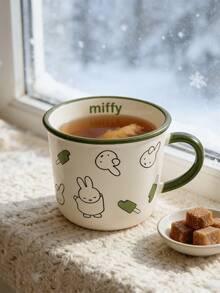 350毫升陶瓷马克杯，绿色冰棒造型，白色杯身，苹果绿杯口/把手，可爱卡通印花，简约风格，高温陶瓷材质，便携式设计，适合日常使用、办公、休闲、早餐、温馨时刻，是卡通爱好者、年轻女性、学生、上班族的理想之选，也是送给爱人/朋友的贴心礼物。 - 綠色 - 查看 5