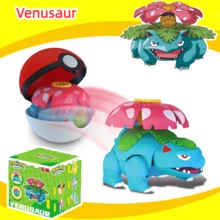 1pc Genuine Pokemon Toys Venusaur With Poké Ball Transformable Dolls Toys Pocket Monster Pet Elf Anime Figure Character Model Toy Collection Gifts Original Box