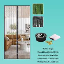 AIYYIPA Magnetic Screen Door, Smooth Auto-Close, Ventilation And Bug-Free Living Mesh Partition For French & Sliding Doors, Various Room Doors, Retractable Insect Barrier, Black Stripe Design