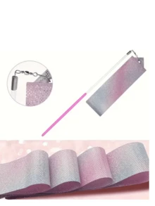 1pc/2pcs/5pcs Rhythmic Gymnastics Ribbon, 2m/4m/6m Dance Ribbon, Dance Performance Silk Ribbon, Glitter Dance Satin Ribbon With Rotating Baton
